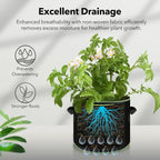 🌱 5-Pack 5 Gallon Grow Bags – Heavy Duty Aeration Fabric Pots with Handles for Vegetables, Flowers & Fruits