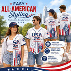 🗽 USA 250th Anniversary Baseball Jersey – Patriotic Statue of Liberty Print, 4th of July Outfit