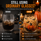 🎃👻 3D Halloween Glassware – Artisan Design, Luminous Glow, Perfect for Fall & Festive Sips