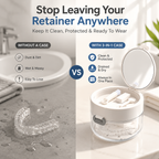 💧Retainer Cleaner Case with Mirror, Brush & Drain Tray