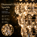 Solar Crystal Chandelier Outdoor Hanging Lantern – Romantic Garden & Patio Decor