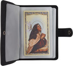 ✝️ Catholic Genuine Leather Holy Card Holder – Pocket Prayer Card Organizer with Snap Closure!!!