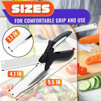 2 in 1 Kitchen Scissors– Stainless Steel Blade & Plastic Cutting Board Scissors