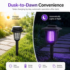 ☀️ 2-in-1 Solar Bug Zapper – UV Mosquito Killer + Soft Pathway Light, Auto Dusk-to-Dawn, IP65