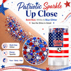 3-in-1 Patriotic Glow😍✨Red, White & Blue Glitter Body Stick