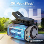 ❄️2026 Car Clip On Fan with LED Display - USB Rechargeable Personal Cooling Fan, 20Hr Battery