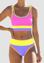 ✨Color Contrast Patchwork Nylon Sporty 3 Piece Bikini Sets
