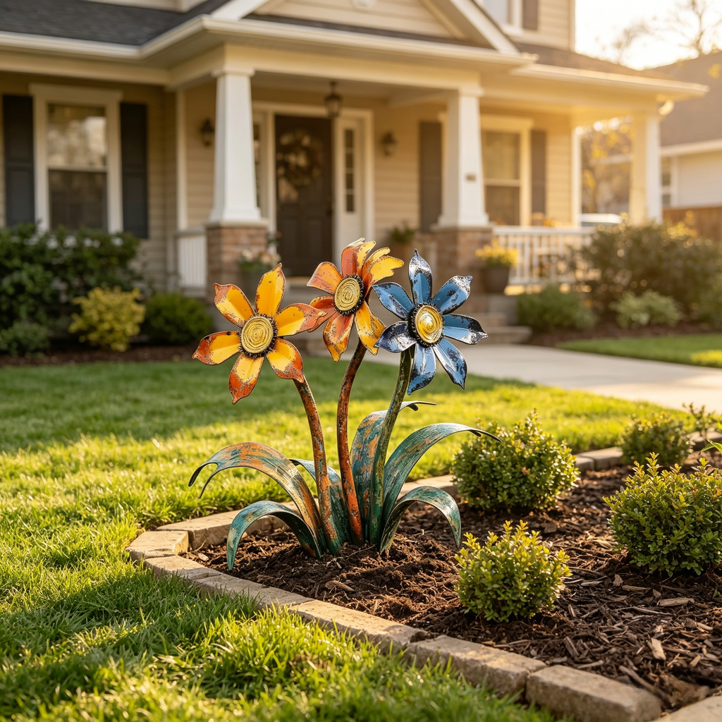 🌼2026 Mother's Day Gifts 55% Off--💖🎁Handcrafted Rustic Metal Flower Garden Stakes