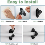 🏠🔨 New Self Adhesive Rod Brackets, No Drill Needed Curtain Rod Holders