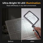 Folding Handheld Magnifying Glass with Light for Reading