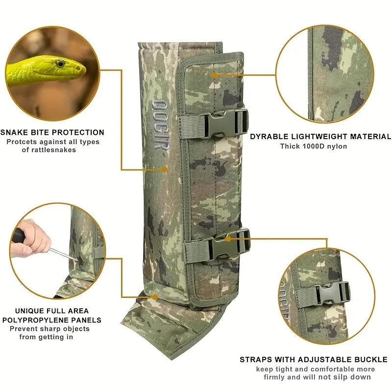🐍 Snake-Resistant Leg Gaiters – Adjustable, Abrasion-Resistant for Hunting & Hiking