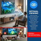 120 Inch Projector Screen, 4K Metal Lightproof Foldable Portable Movie Screen 16:9 for Home Theater Party Office Classroom Outdoor Indoor, Easy Installation with Velcro HD Projector Screen