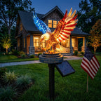 🦅 Personalized Solar Eagle Garden Light – A Glowing Tribute to American Freedom