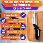 ✂2 in 1 Kitchen Scissors– Stainless Steel Blade & Plastic Cutting Board Scissors