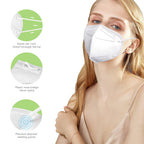 100 pieces - KN95 Mask, 5-layer breathable design, excellent ventilation effect, suitable for decoration and outdoor use