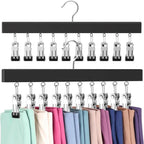 ✔️Wooden Hat Organizer with 12 Stainless Steel Clips Holds