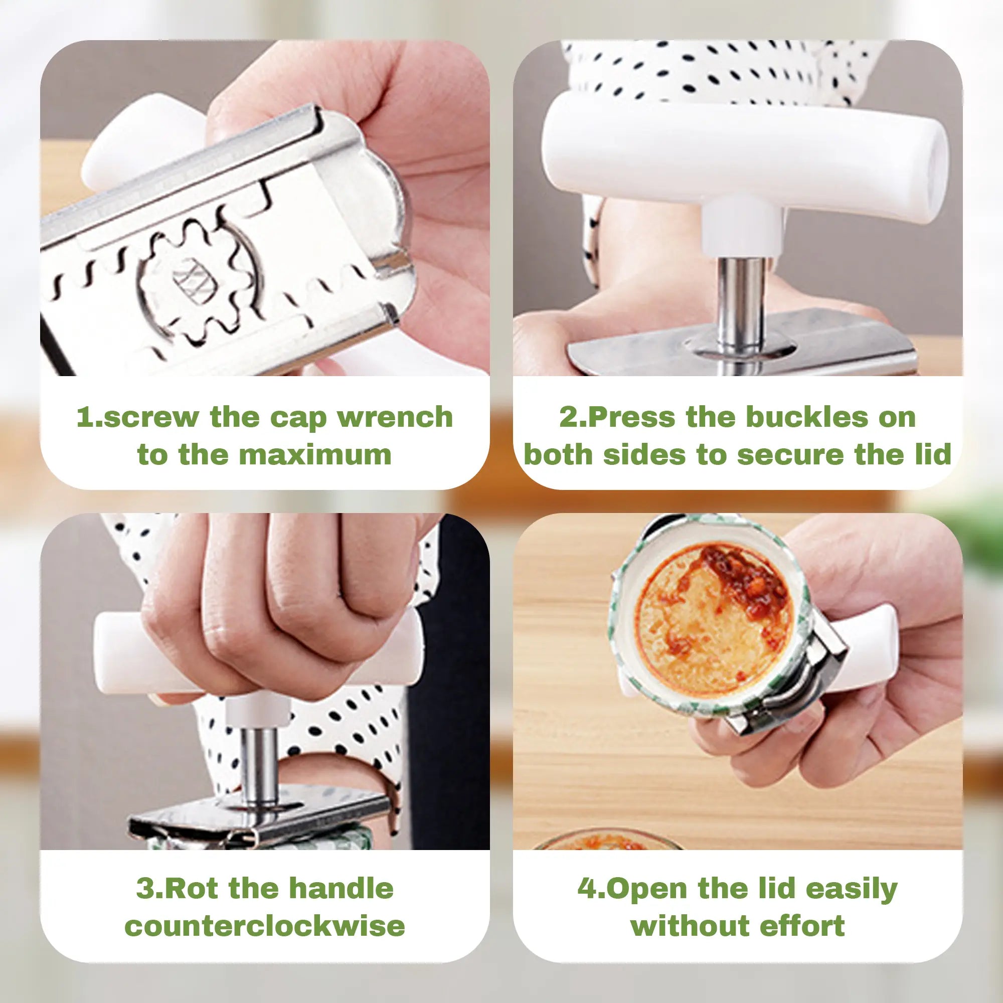 🎁Stainless Steel Jar Openers for Easy Opening, Kitchen Gadget - Effortless Opening for Mason Jars & Pasta Sauce Cans