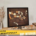🔥Last Day 49% OFF -❤️Wooden USA Travel Map Puzzle🧩A Stylish Way to Track Your Journey & Memories