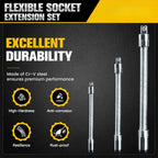 Universal Flex Head Socket Adapter Set – Reach Tight Bolts Faster in Hard-to-Access Spaces-The Must-Have Tools for Mechanics, DIYers & Garage Work