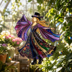 💥 LAST DAY 57% OFF - 💃 Rock Goddess Stevie 🤘 Handmade Stained Glass Spinning Suncatcher
