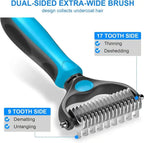 🐕Double-Sided Pet Grooming Rake – Dematting & Deshedding, Safe for All Coats