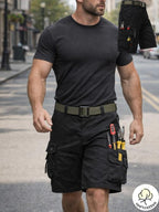 Men's Heavy-Duty Multi-Pocket Tactical Cargo Shorts - 100% Organic Cotton Hiking & Work Shorts