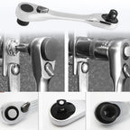 🔥Limited-time discount of 49%🔥1/4-inch Mini Double-Ended Ratchet Wrench, Silver, 72 Teeth, 5° Quick Release Tool🔧