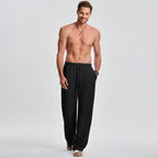 Mens 2 Piece Rib Knit Sweatsuit Summer Sleeveless Tank Top Baggy Wide Leg Pants Set Vacation Beach Outfit for Men