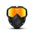 A Full-face Goggle with Anti-fog High-definition Lenses, a Detachable and Adjustable Ski Mask, and a Comfortable Sponge Pad - Made of Plastic.