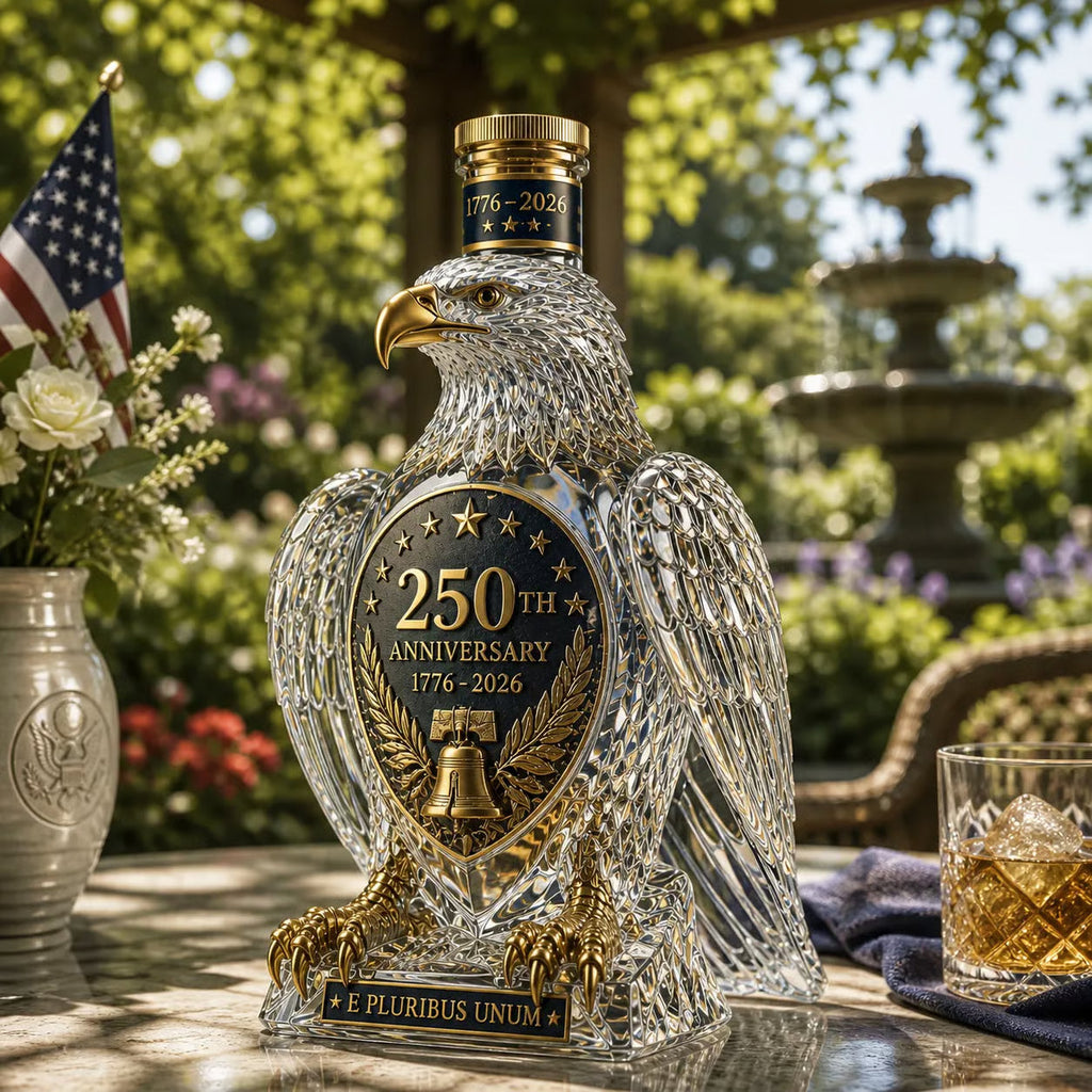 🦅250th Anniversary Commemorative Liquor Bottle, Hawk Whiskey Display Bottle