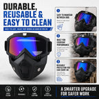 🤿Multi-Functional Protective Face Mask - Auto-Darkening Welding Goggles, Anti-Fog Skiing Shield & Dustproof Yard Work Gear - All-Terrain Safety Mask
