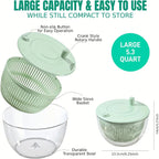 Salad Spinner Large, 3 IN 1 Vegetable and Fruit Washing Bowl with Strainer