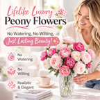 🌸 Luxury Lifelike Peony Flowers – Forever Fresh, Effortlessly Elegant 💐