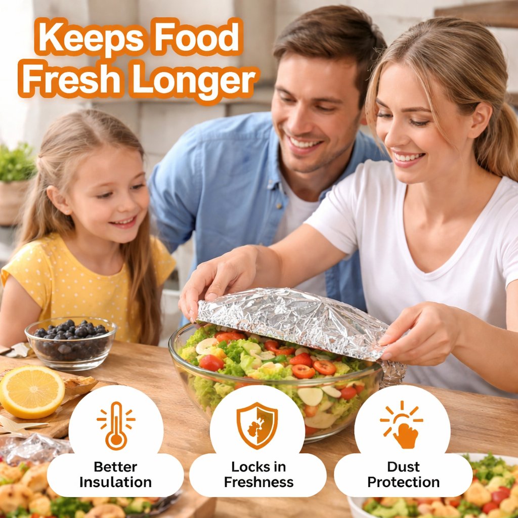 🍳Aluminum Foil Heat Shield Covers – No Plastic, Heat-Resistant, Reusable
