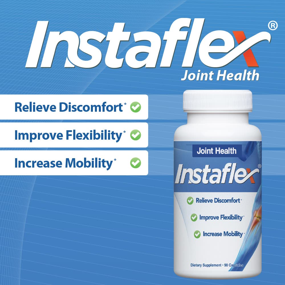 Instaflex Joint Support Supplement for Men and Women - Glucosamine, MSM, White Willow, Turmeric, Ginger, Cayenne, Hyaluronic Acid - 90 Capsules
