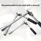 2026 Hot Sale💖1/2 Inch 35cm Socket Ratchet Wrench Set - 3 Bendable Shafts, Wrench Extender Tool, Connecting Rod