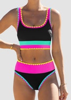 ✨Color Contrast Patchwork Nylon Sporty 3 Piece Bikini Sets