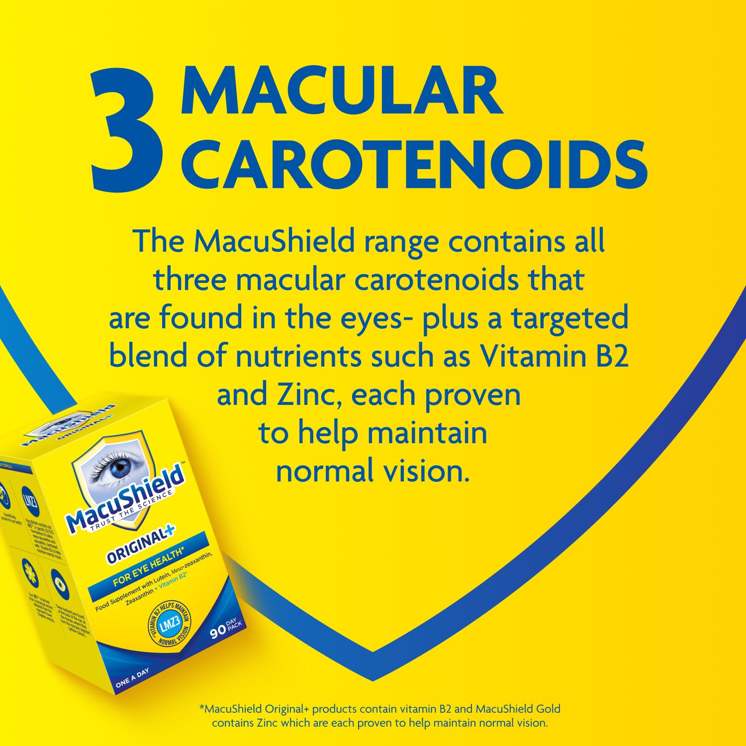 MacuShield Original Plus Capsules - 90-Day Pack, Eye Health Supplement* with Lutein Zeaxanthin and Meso-Zeaxanthin + Vitamin B2 (Riboflavin) which Helps Maintain Normal Vision