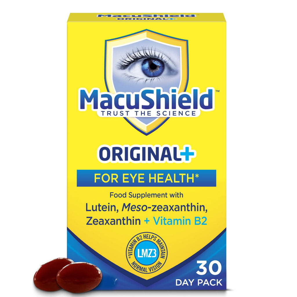 MacuShield Original Plus Capsules - 90-Day Pack, Eye Health Supplement* with Lutein Zeaxanthin and Meso-Zeaxanthin + Vitamin B2 (Riboflavin) which Helps Maintain Normal Vision