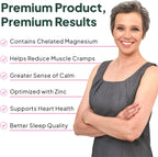 Organics Ocean Pure Magnesium Glycinate with Zinc - Maximum Strength Chelated Magnesium Supplement for Women and Men for Muscle Cramps and Sleep Support - 90 Capsule