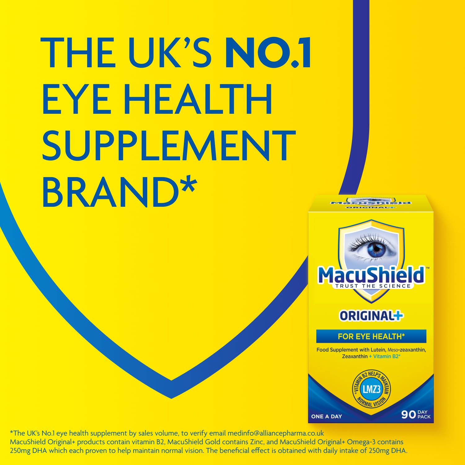 MacuShield Original Plus Capsules - 90-Day Pack, Eye Health Supplement* with Lutein Zeaxanthin and Meso-Zeaxanthin + Vitamin B2 (Riboflavin) which Helps Maintain Normal Vision