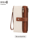 Women's long wallet, stylish clutch, elegant solid color RFID blocking leather wallet👛