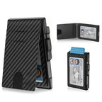 Wallet for Men- Pop Up Case, Cash Slot, and Credit Card Slot - Aluminum Wallet with RFID Blocking, Minimalist Leather Wallet Front Pocket with ID Window