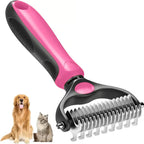 ✨ Double-Sided Pet Rake – Deshedding Tool for Dogs & Cats 🐶🐱
