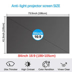 120 Inch Projector Screen, 4K Metal Lightproof Foldable Portable Movie Screen 16:9 for Home Theater Party Office Classroom Outdoor Indoor, Easy Installation with Velcro HD Projector Screen