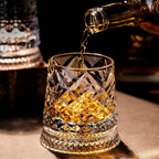 Luxury 360° Spinning Crystal Glass – Star-Cut Stress Relief Whiskey & Wine Glass