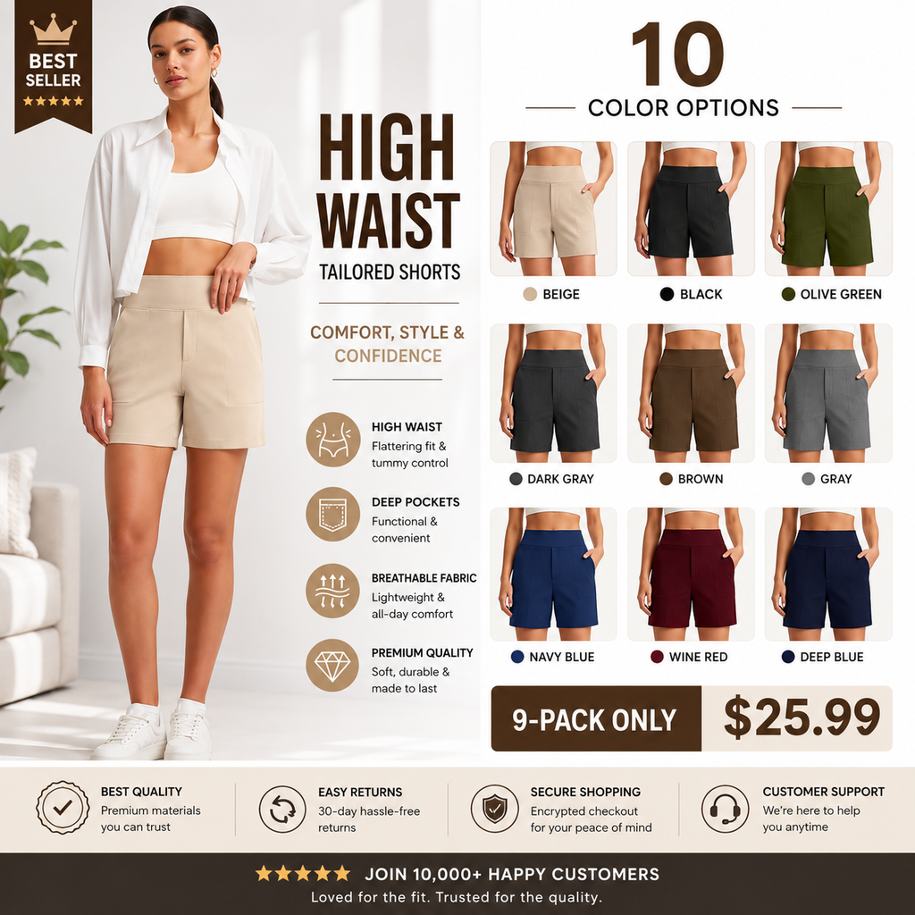 Women's Athletic Shorts High Waisted Running Yoga Shorts Summer Casual Burmuda Shorts with Pockets Activewear