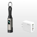 🔌 4-in-1 Charging Cable with Digital Display & Keychain – Fast-Charging, Kink-Resistant & Compact