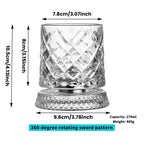 Luxury 360° Spinning Crystal Glass – Star-Cut Stress Relief Whiskey & Wine Glass
