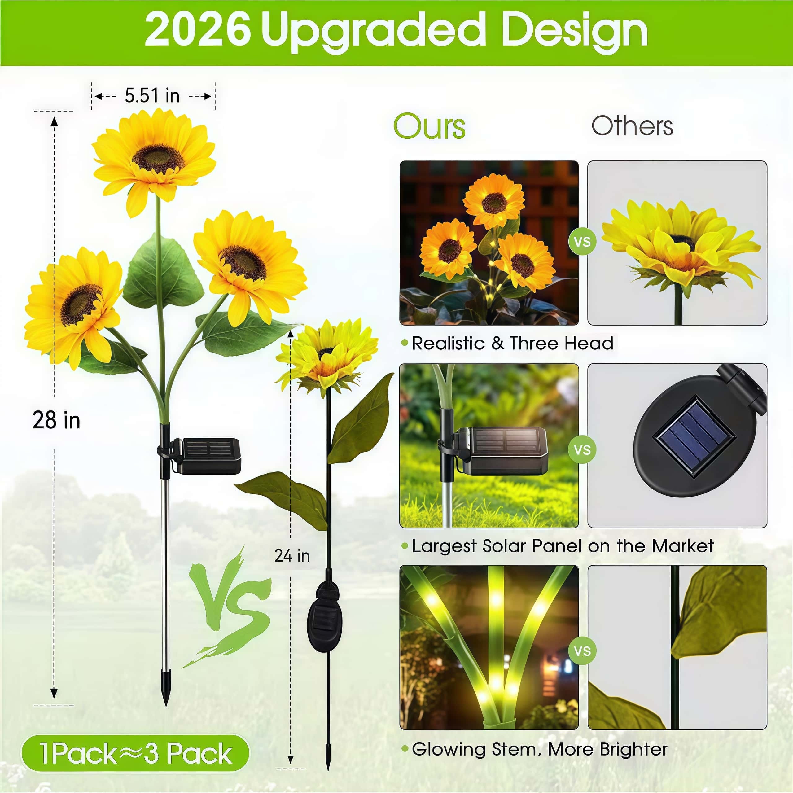 🌻🌞Solar LED Sunflower Garden Lights